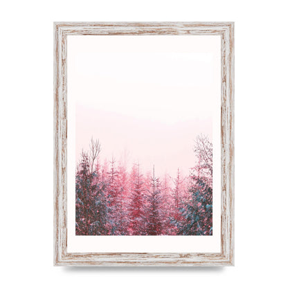 Pink Snow Tree Art For The Home - A4 framed
