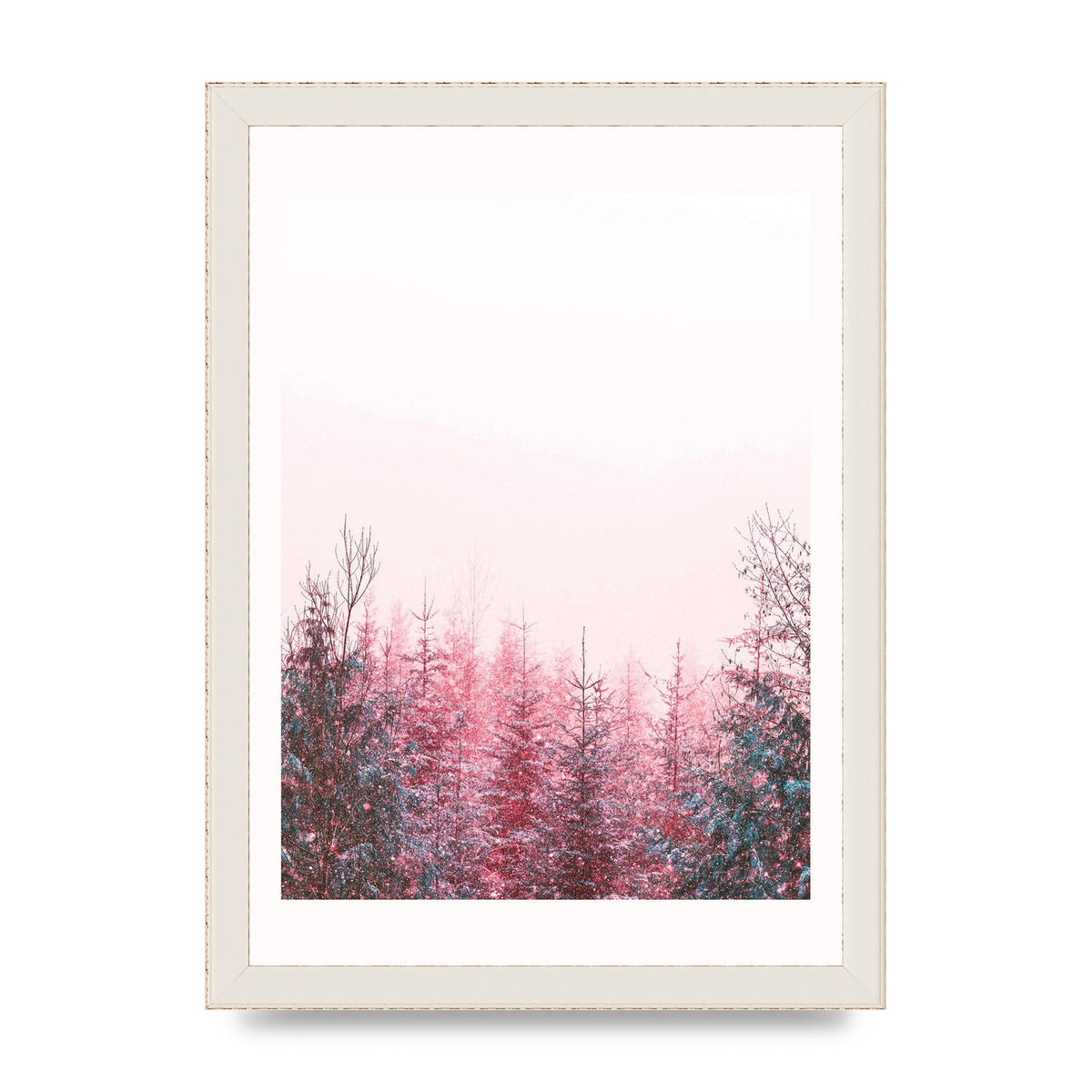 Pink Snow Tree Art For The Home - A4 framed