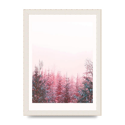 Pink Snow Tree Art For The Home - A4 framed