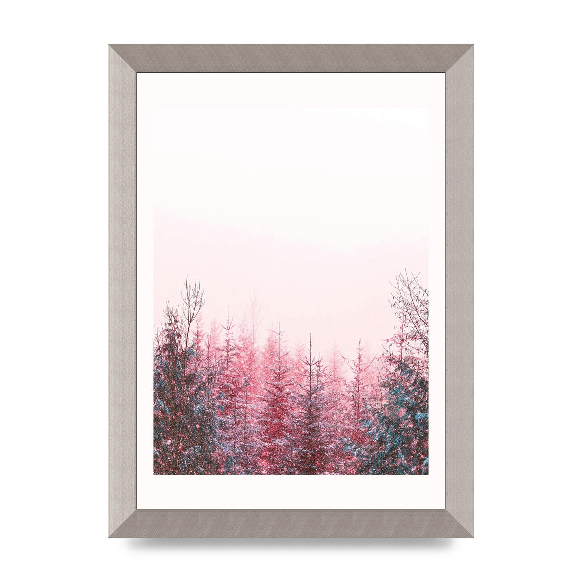 Pink Snow Tree Art For The Home - A4 framed