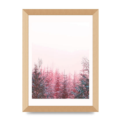 Pink Snow Tree Art For The Home - A4 framed
