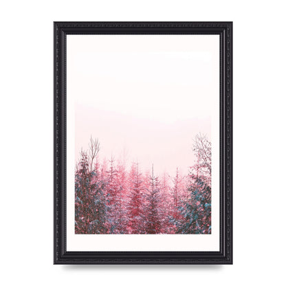 Pink Snow Tree Art For The Home - A4 framed