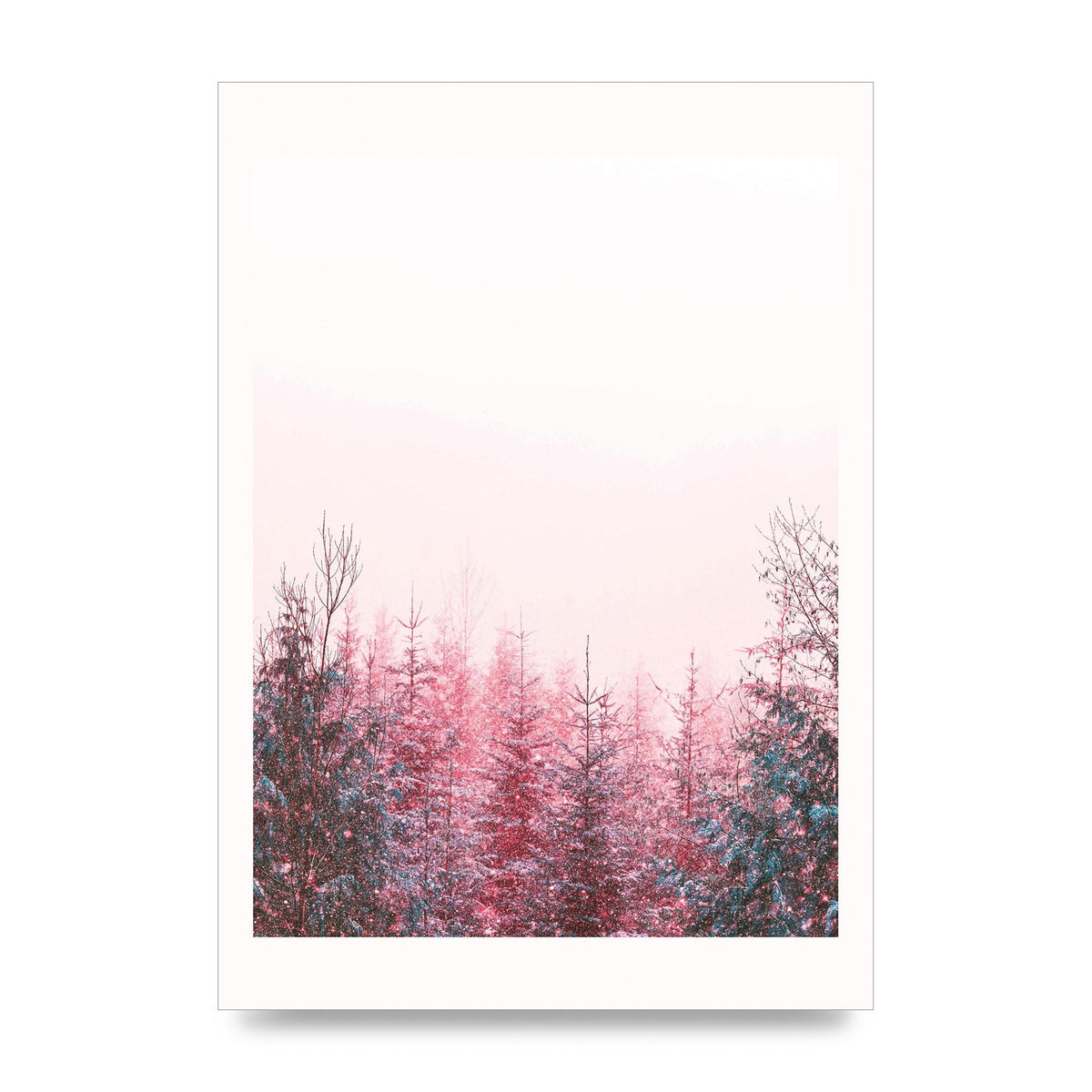 Pink Snow Tree Art For The Home - unframed print