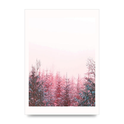 Pink Snow Tree Art For The Home - unframed print