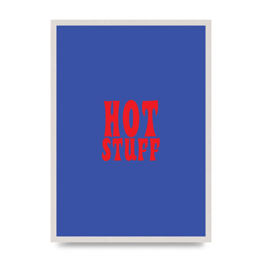 Hot Stuff Blue Red" Wall Art - A2 framed
