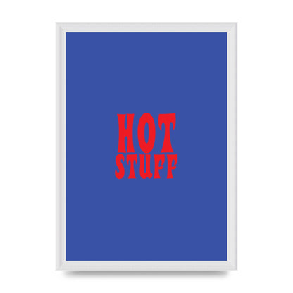 Hot Stuff Blue Red" Wall Art - A3 framed