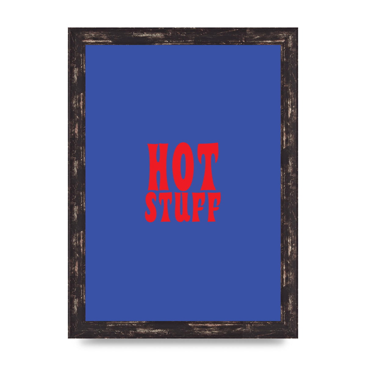 Hot Stuff Blue Red" Wall Art - A4 framed