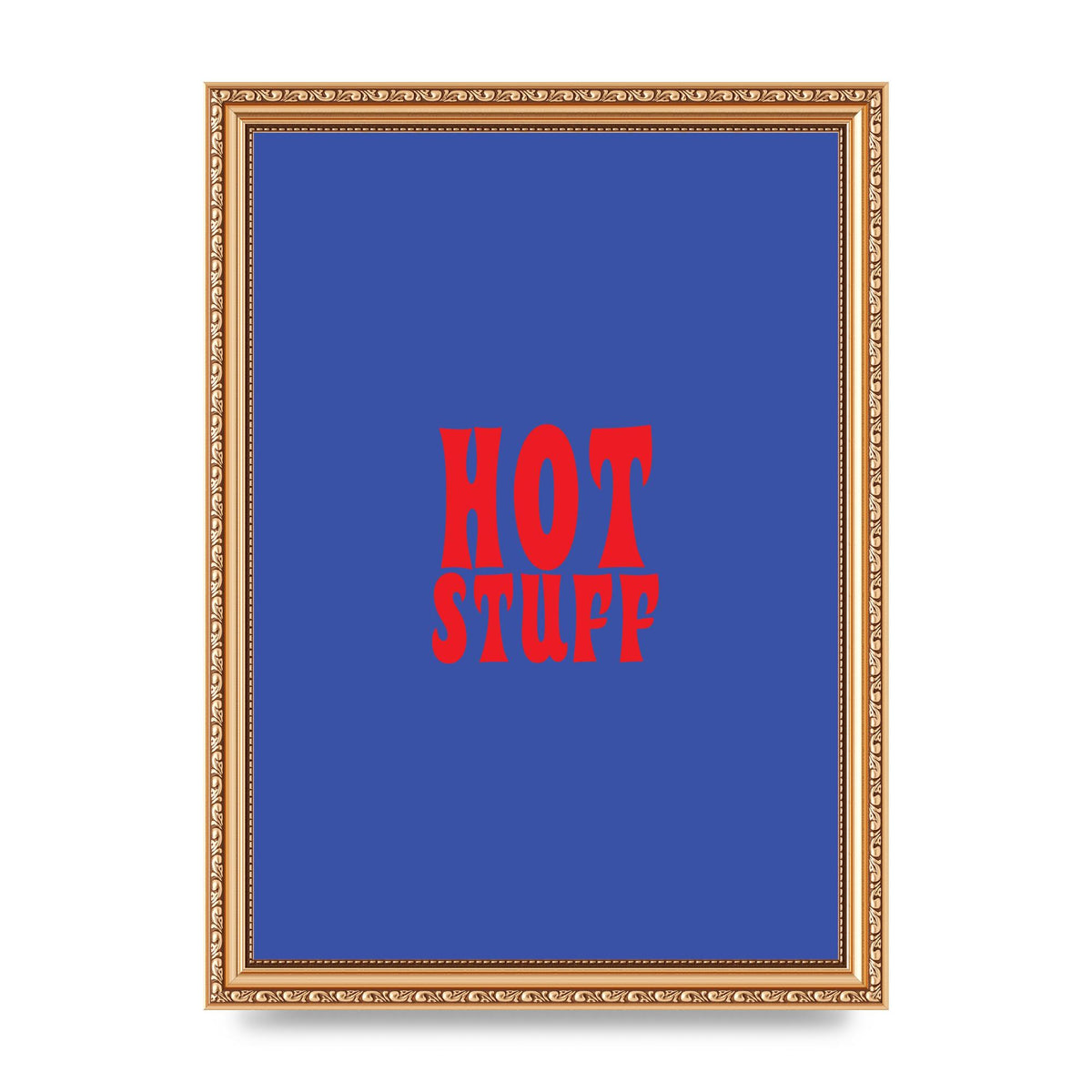 Hot Stuff Blue Red" Wall Art - A4 framed