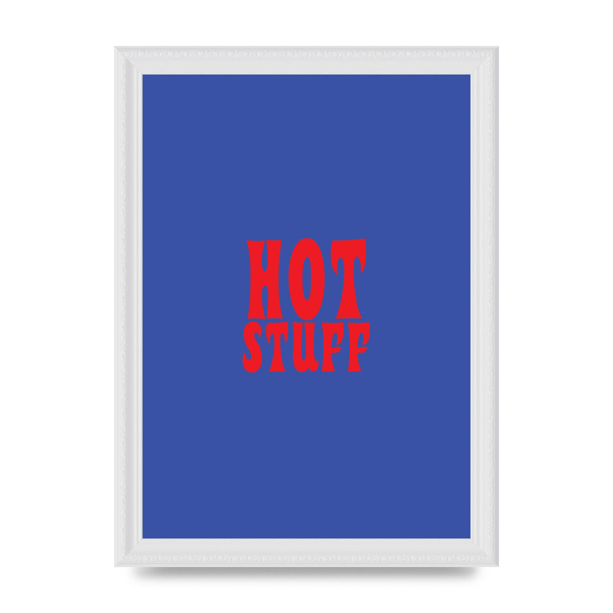 Hot Stuff Blue Red" Wall Art - A4 framed