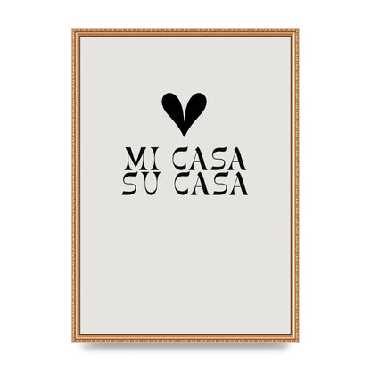 Mi Casa Su Casa Heart" Printed Poster - A2 framed