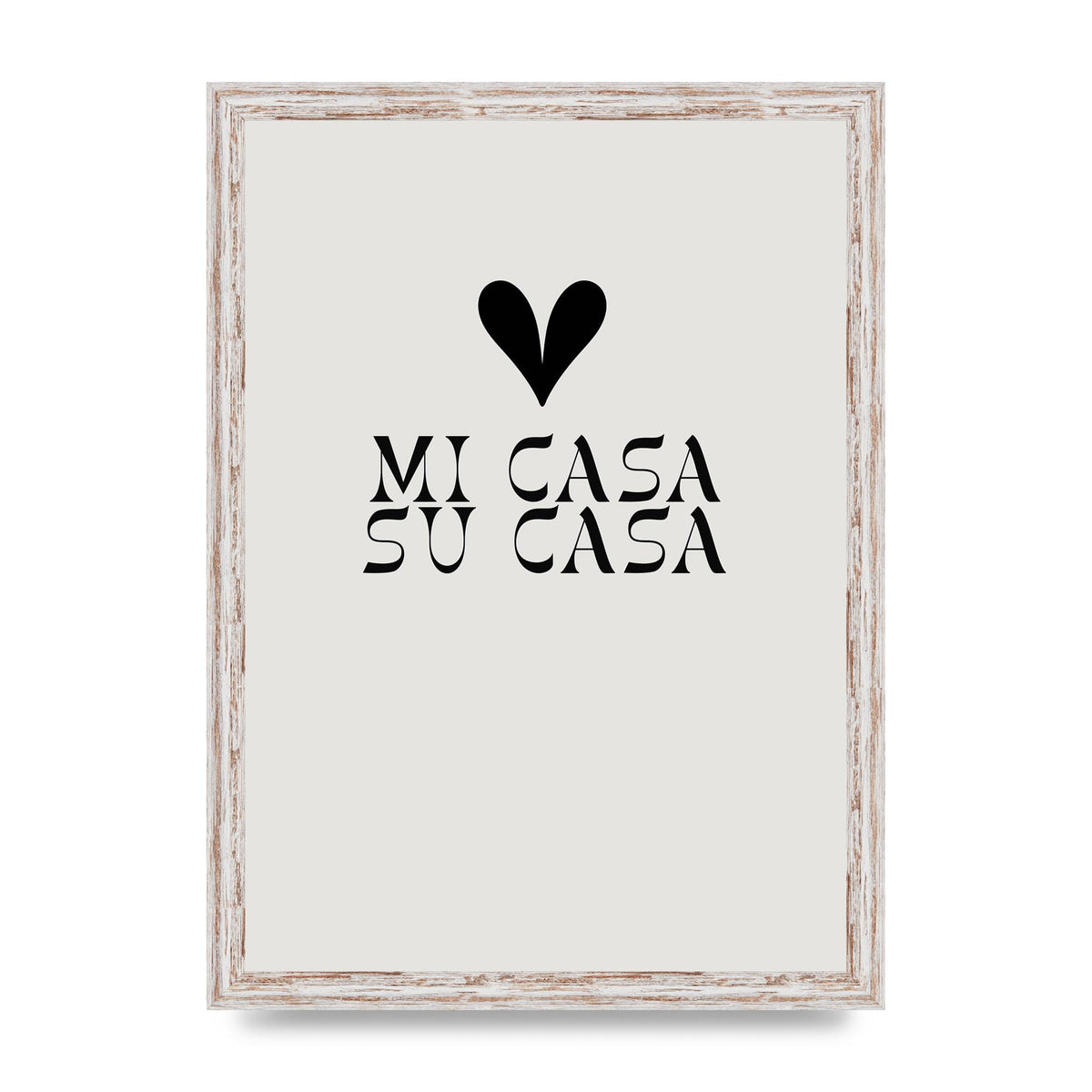 Mi Casa Su Casa Heart" Printed Poster - A3 framed