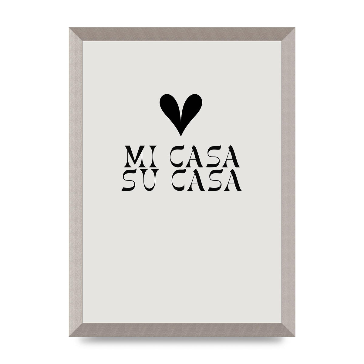 Mi Casa Su Casa Heart" Printed Poster - A3 framed