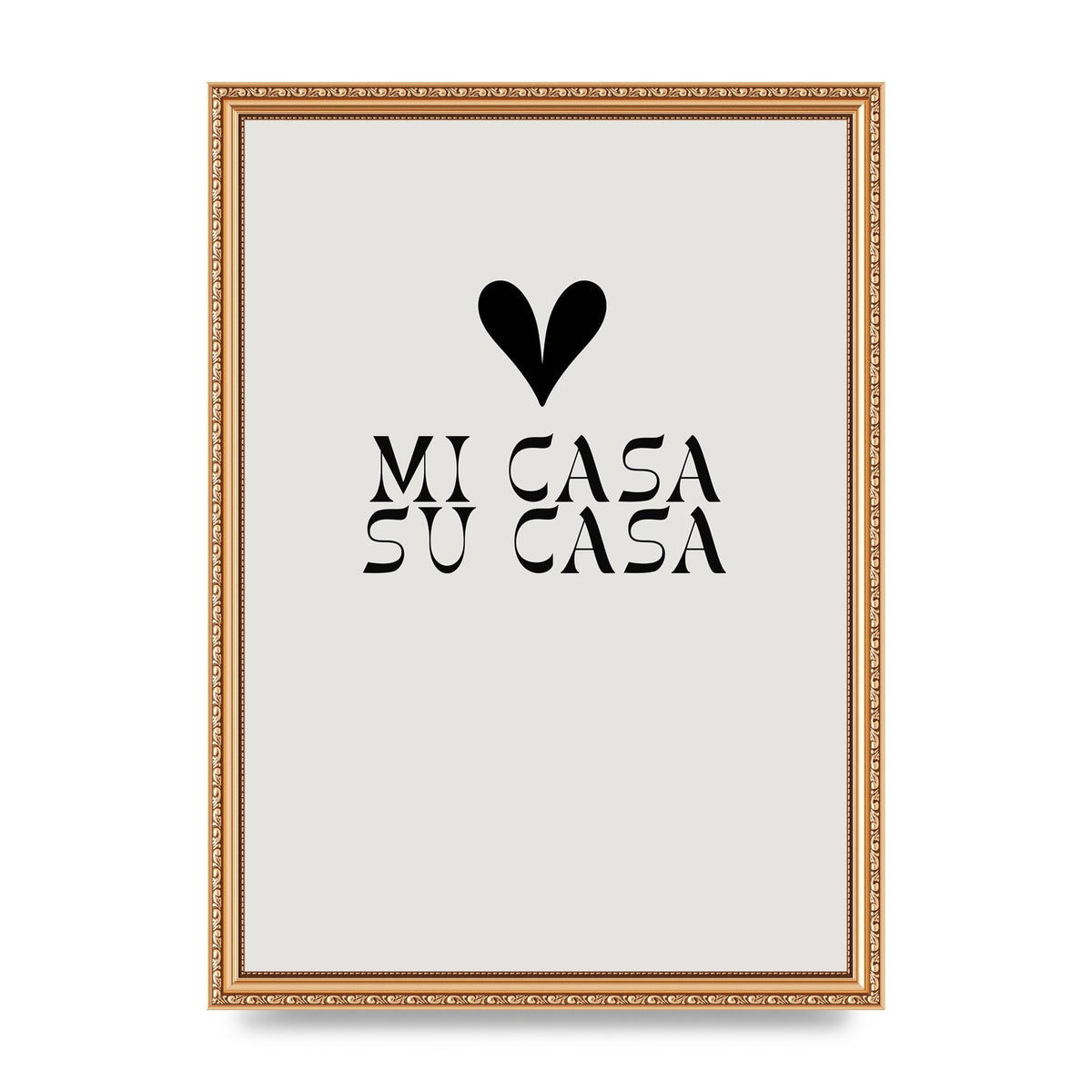 Mi Casa Su Casa Heart" Printed Poster - A3 framed
