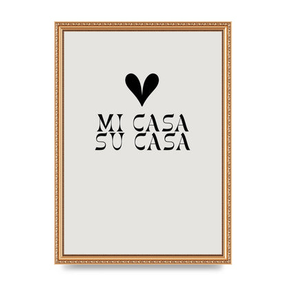 Mi Casa Su Casa Heart" Printed Poster - A3 framed