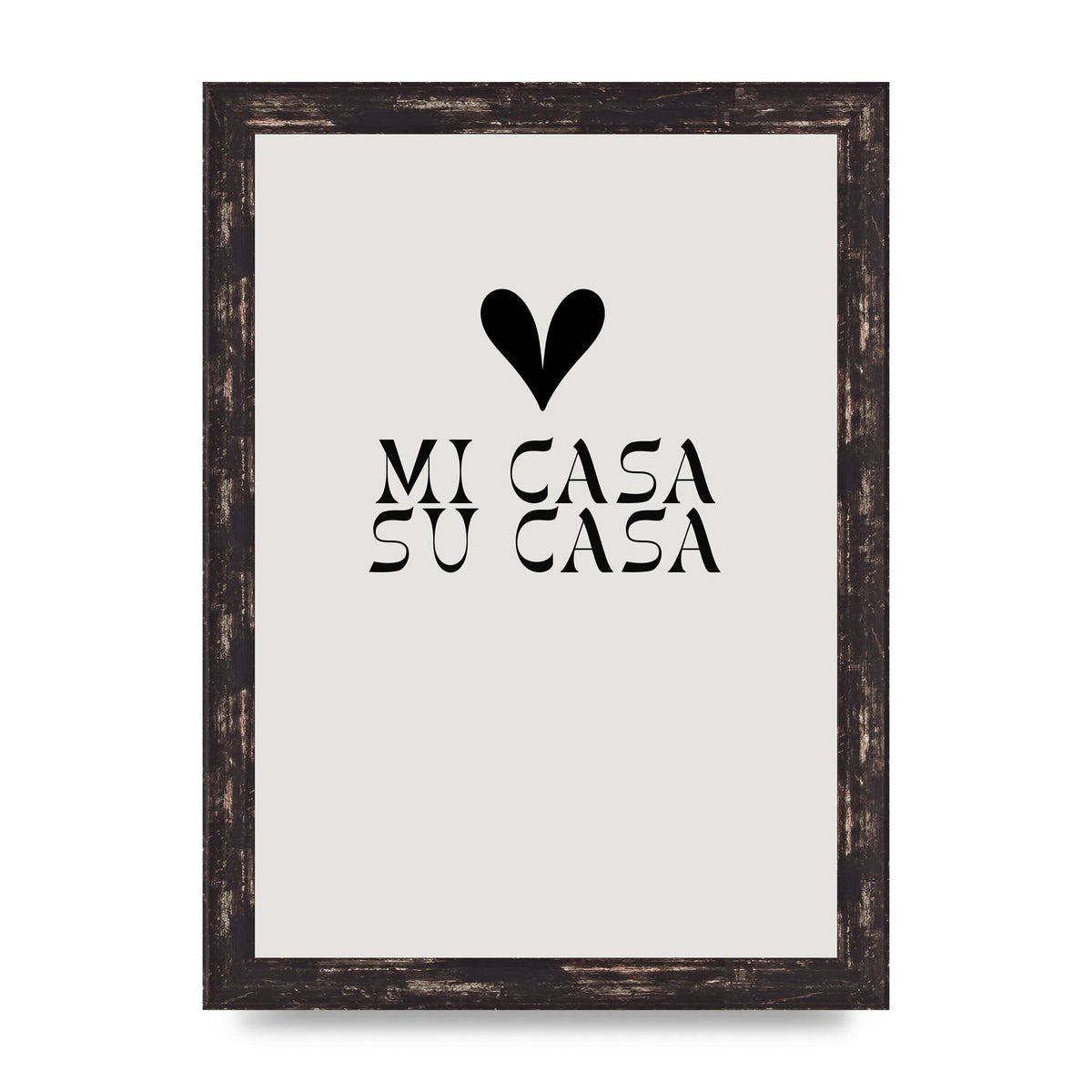 Mi Casa Su Casa Heart" Printed Poster - A4 framed