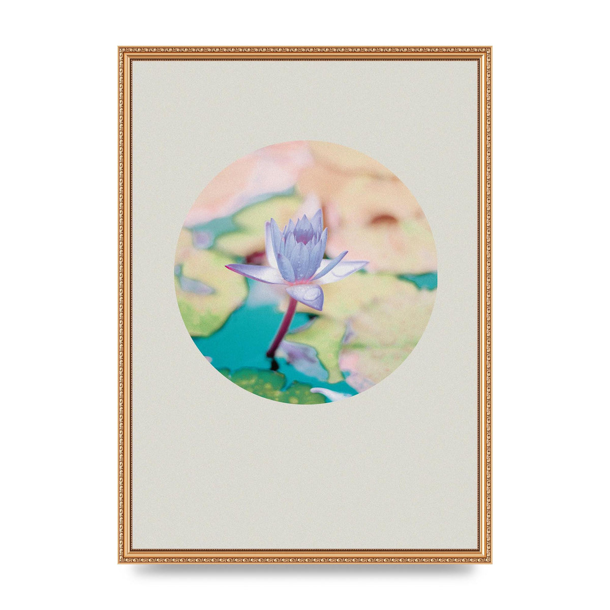 Pearl Colour Flower Disc Wall Art - A2 framed
