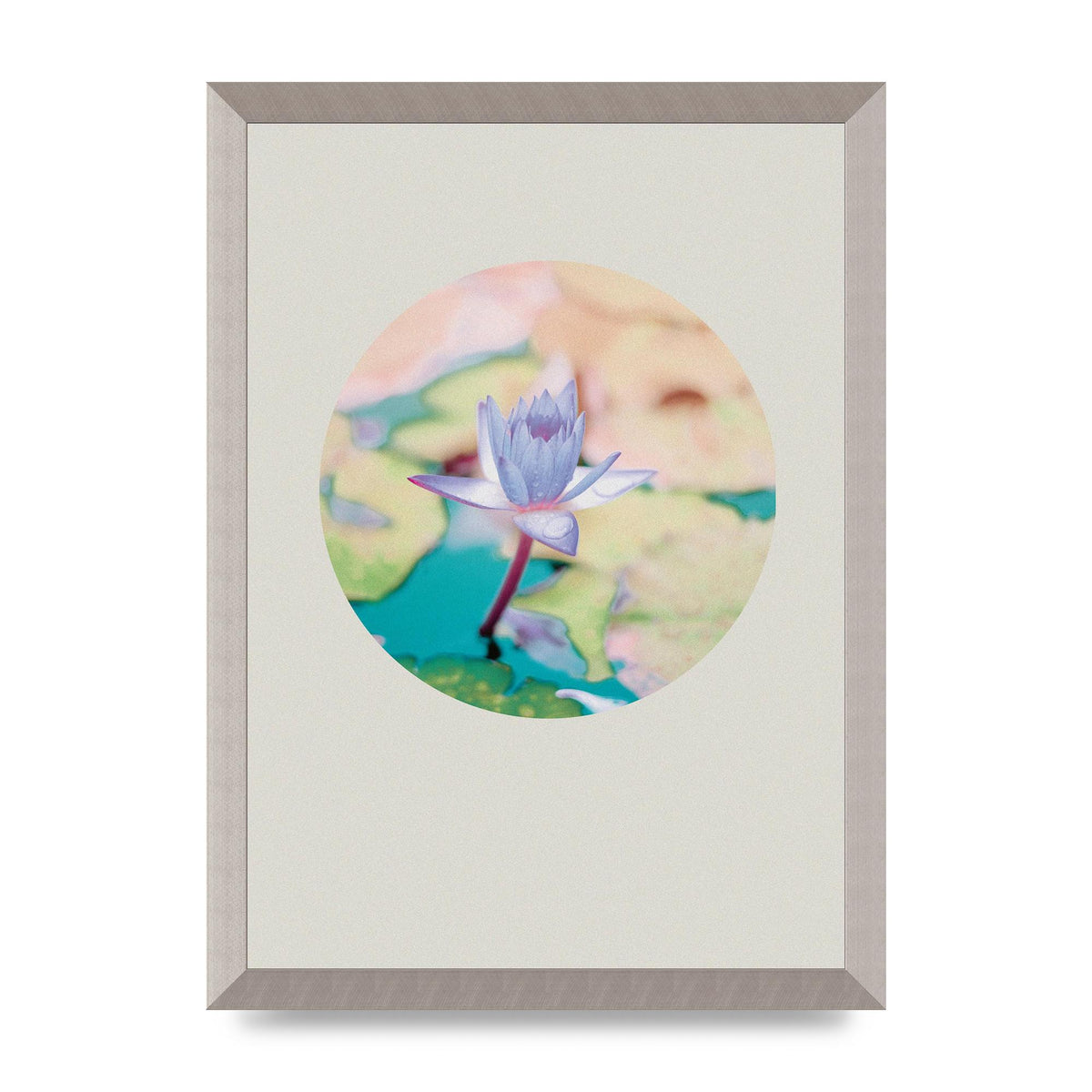 Pearl Colour Flower Disc Wall Art - A3 framed