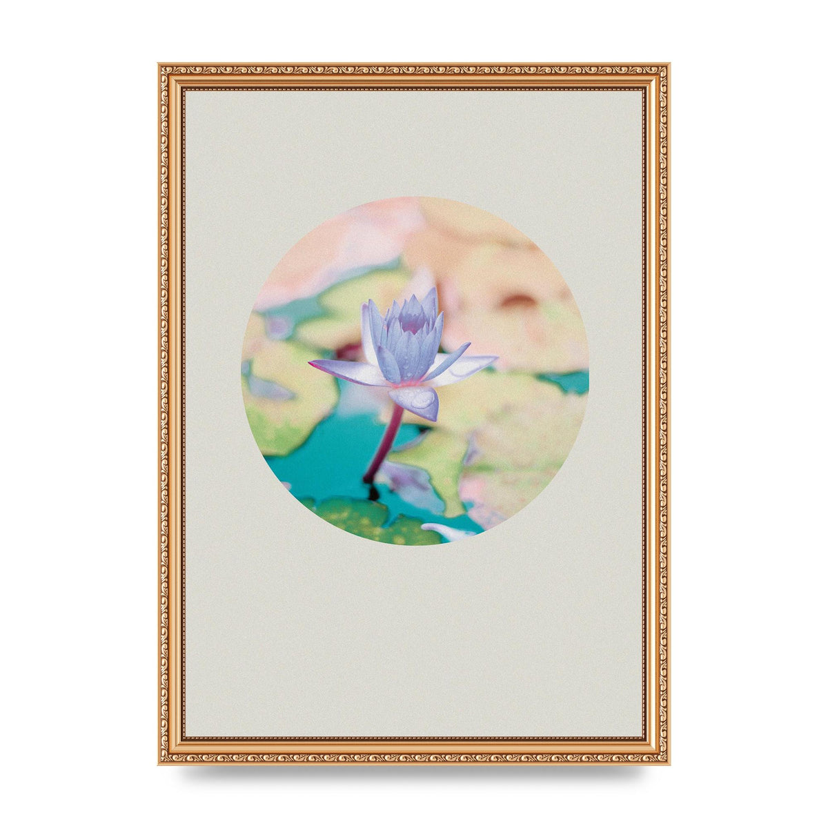 Pearl Colour Flower Disc Wall Art - A3 framed