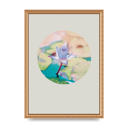 Pearl Colour Flower Disc Wall Art - A3 framed