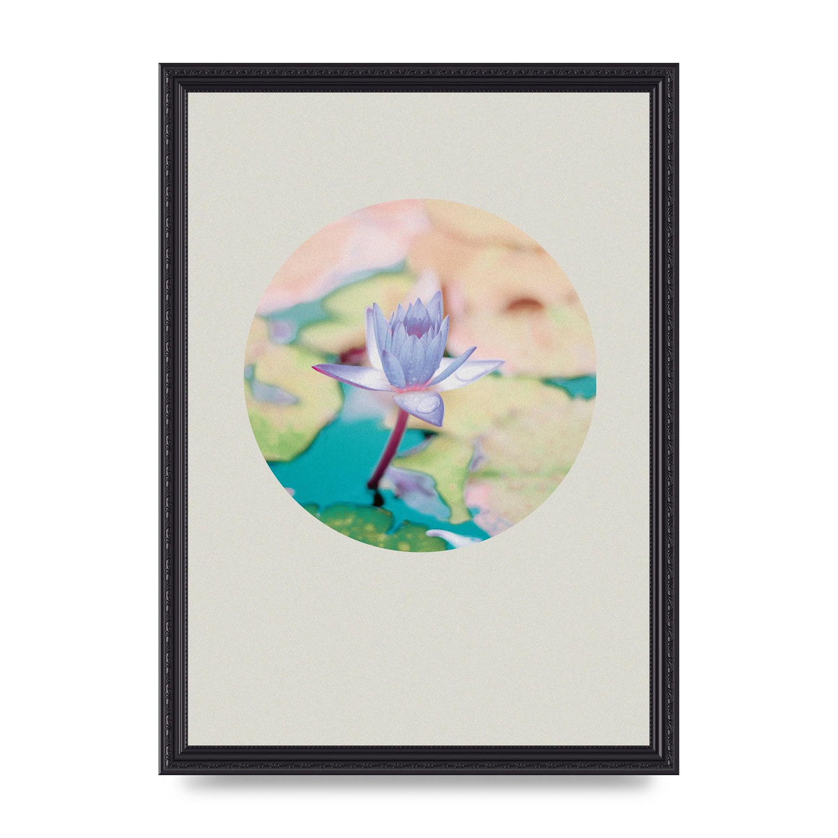 Pearl Colour Flower Disc Wall Art - A3 framed