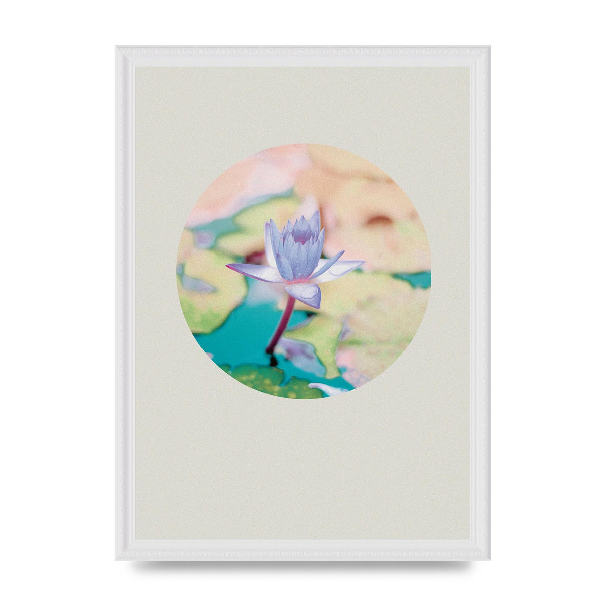 Pearl Colour Flower Disc Wall Art - A3 framed