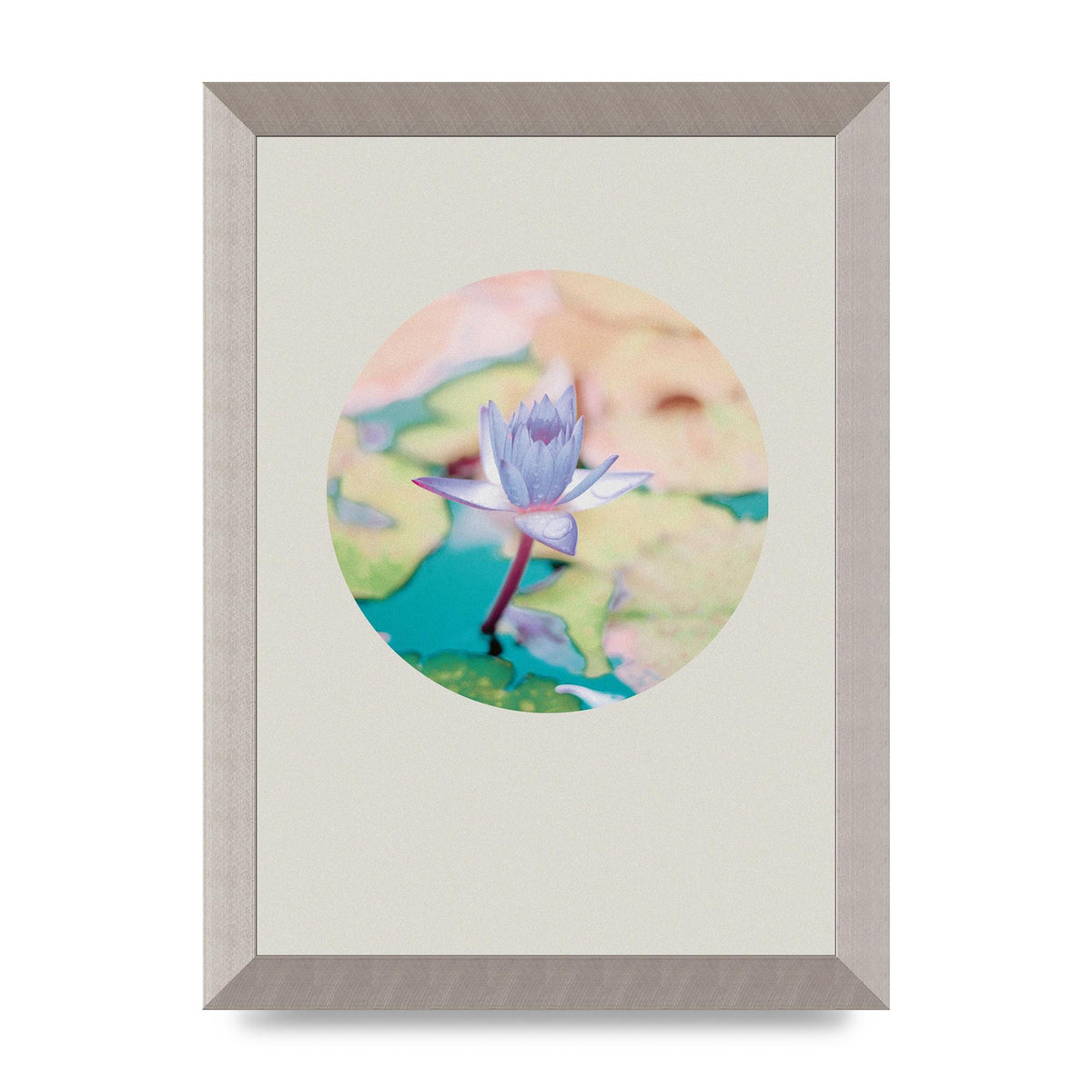 Pearl Colour Flower Disc Wall Art - A4 framed