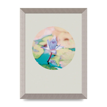 Pearl Colour Flower Disc Wall Art - A4 framed