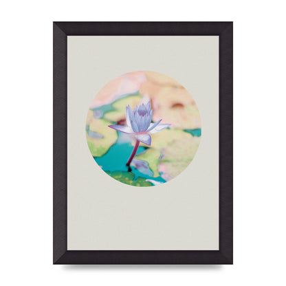 Pearl Colour Flower Disc Wall Art - A4 framed