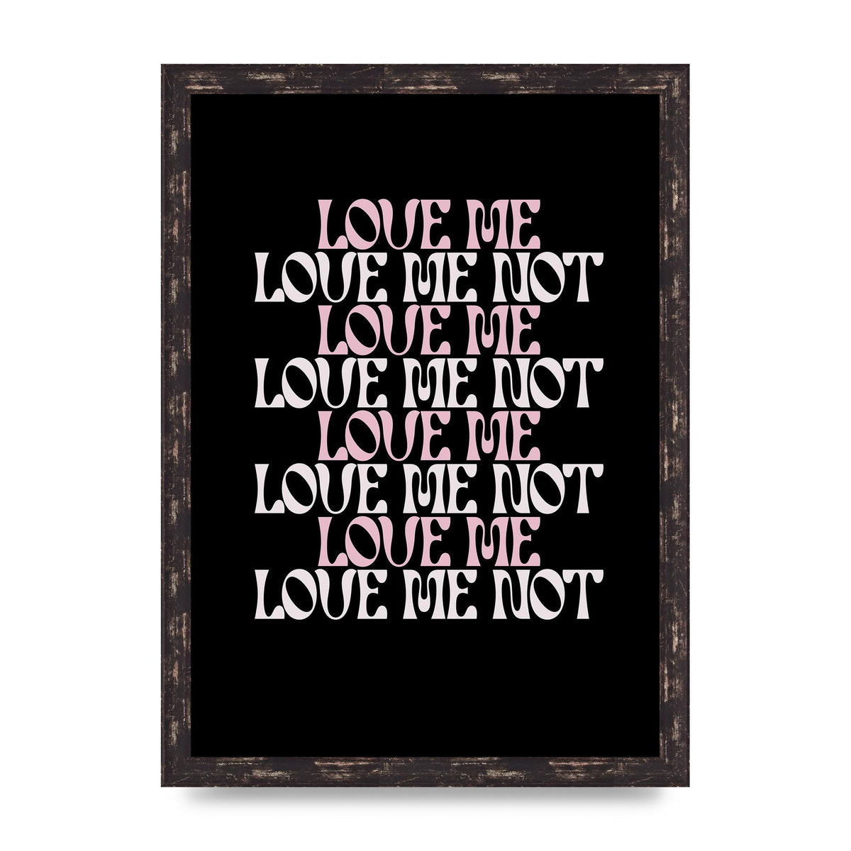 Love Me Love Me Not" Wall Art - A3 framed