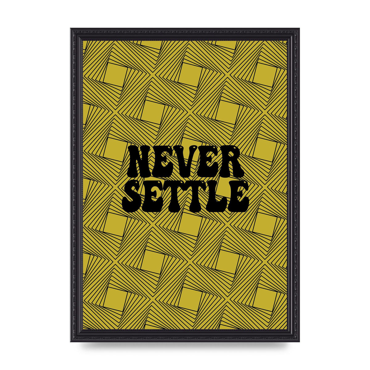 Never Settle Pattern" Printed Poster - A3 framed
