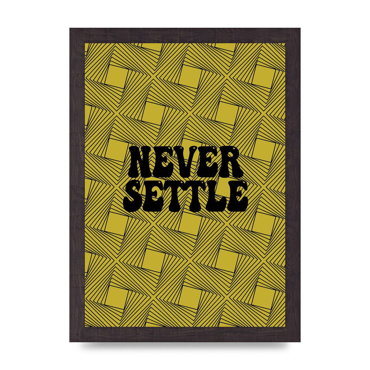 Never Settle Pattern" Printed Poster - A4 framed