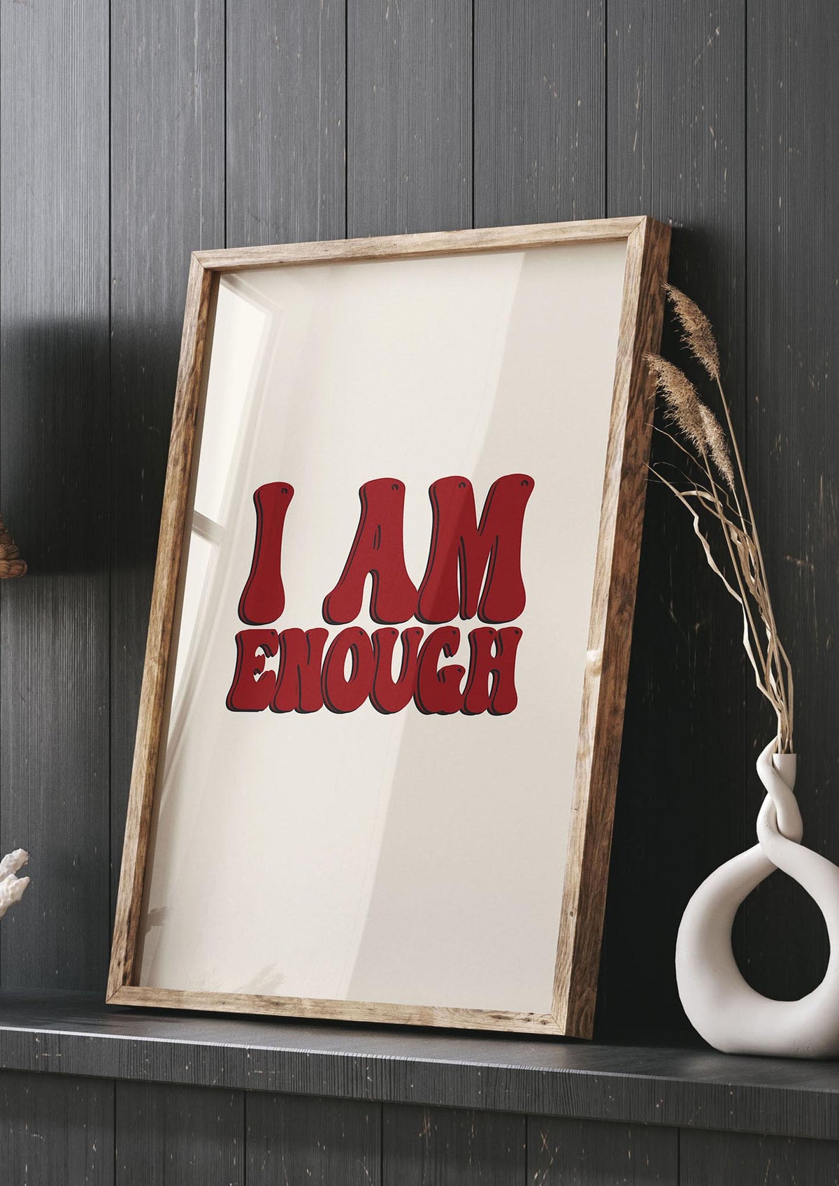 I Am Enough Inspirational Bubble Quote" Printed Poster - living room 3