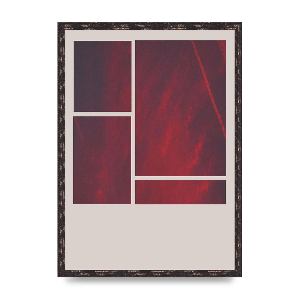 Grid Pink Sunset Art For The Home - A2 framed