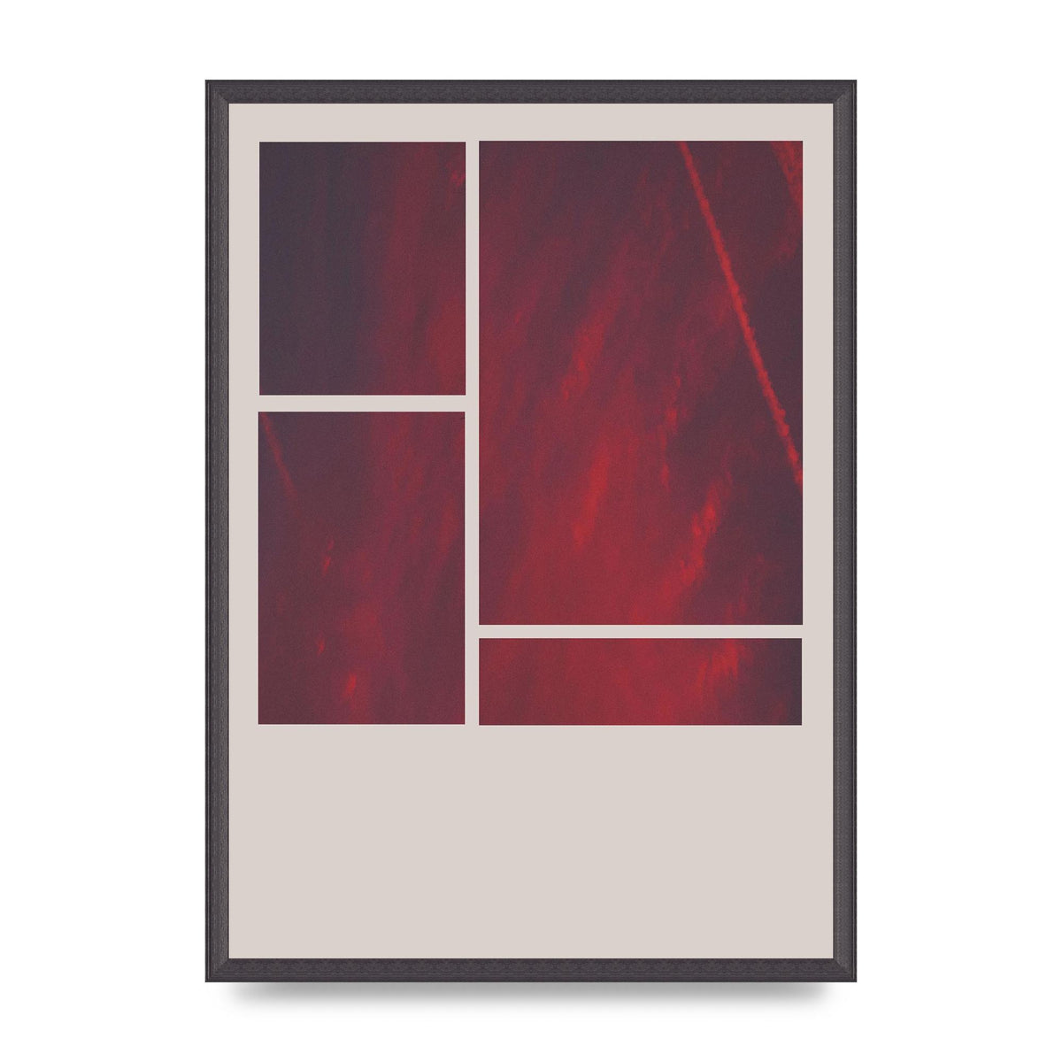 Grid Pink Sunset Art For The Home - A2 framed