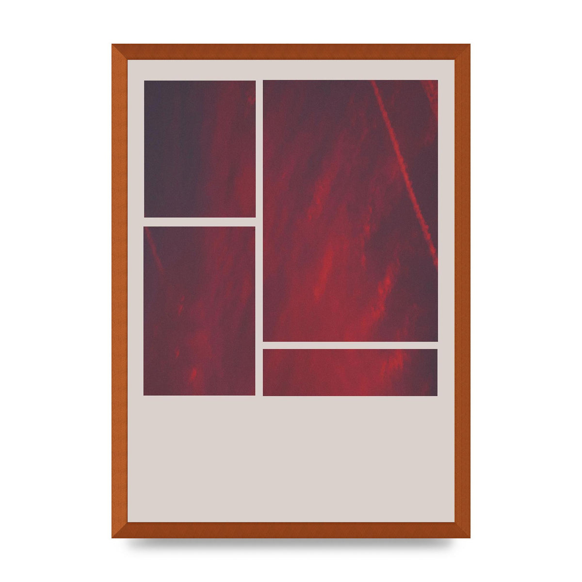 Grid Pink Sunset Art For The Home - A2 framed