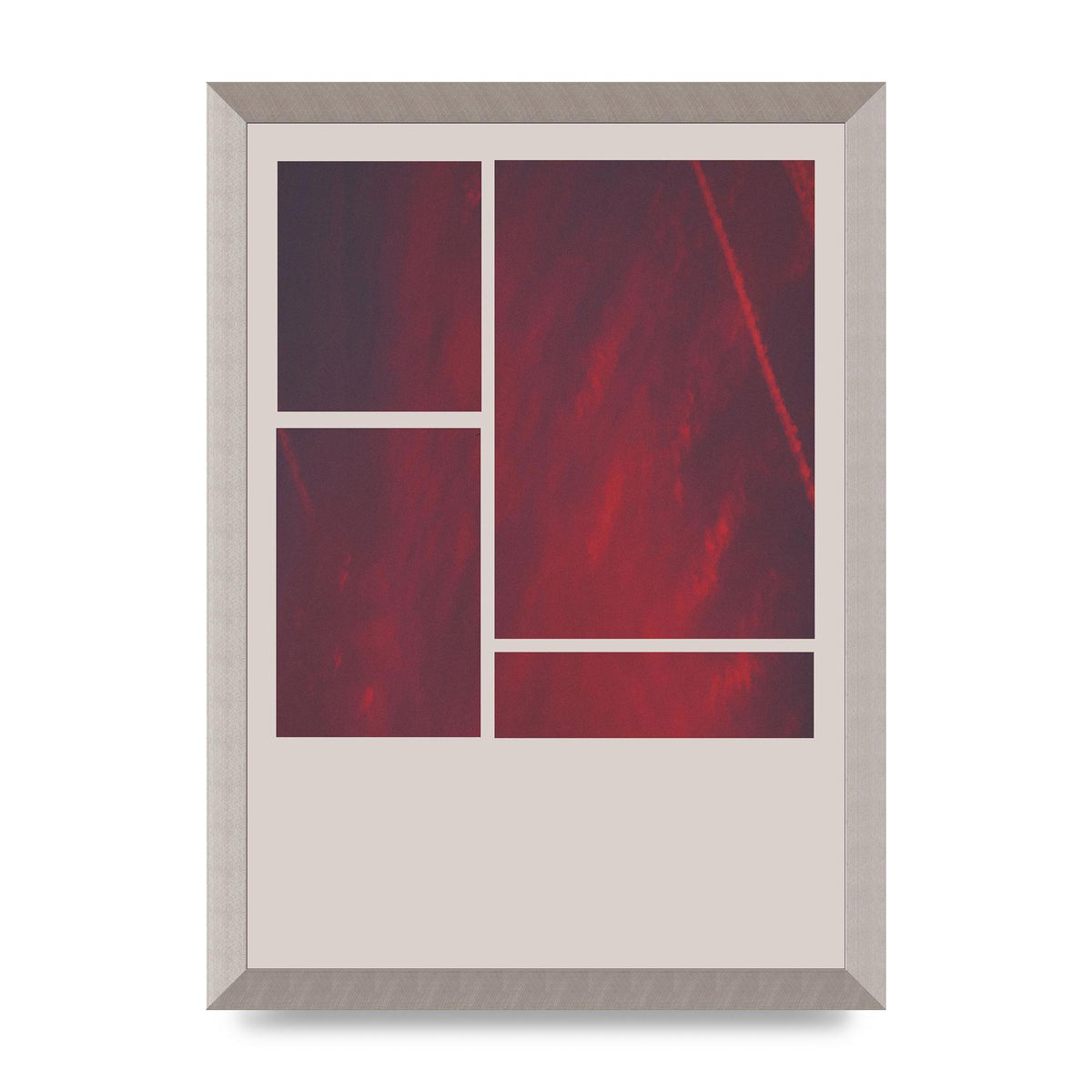 Grid Pink Sunset Art For The Home - A3 framed