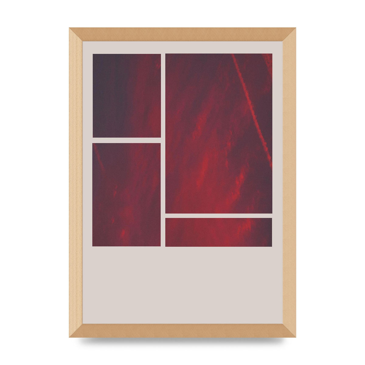 Grid Pink Sunset Art For The Home - A3 framed