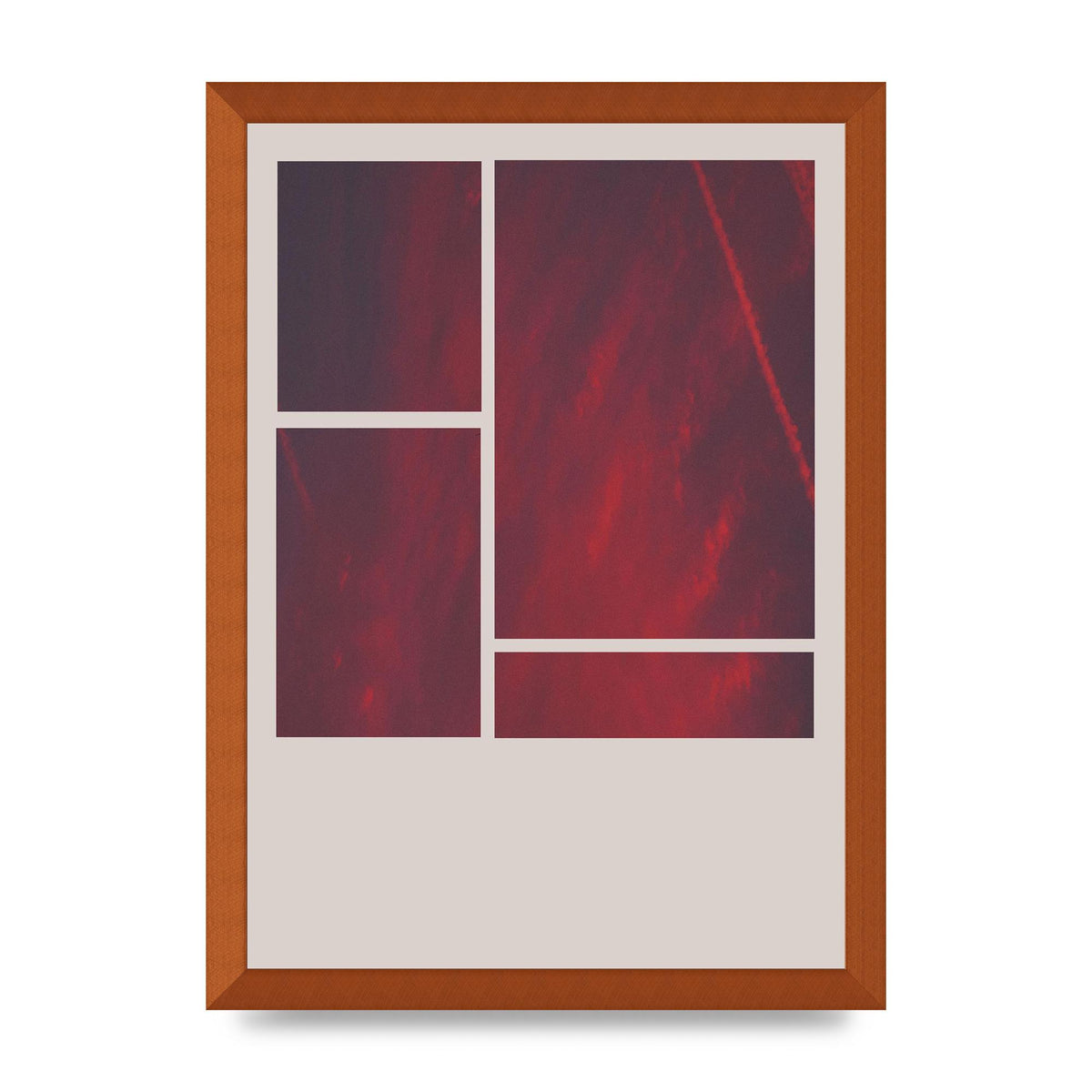 Grid Pink Sunset Art For The Home - A3 framed