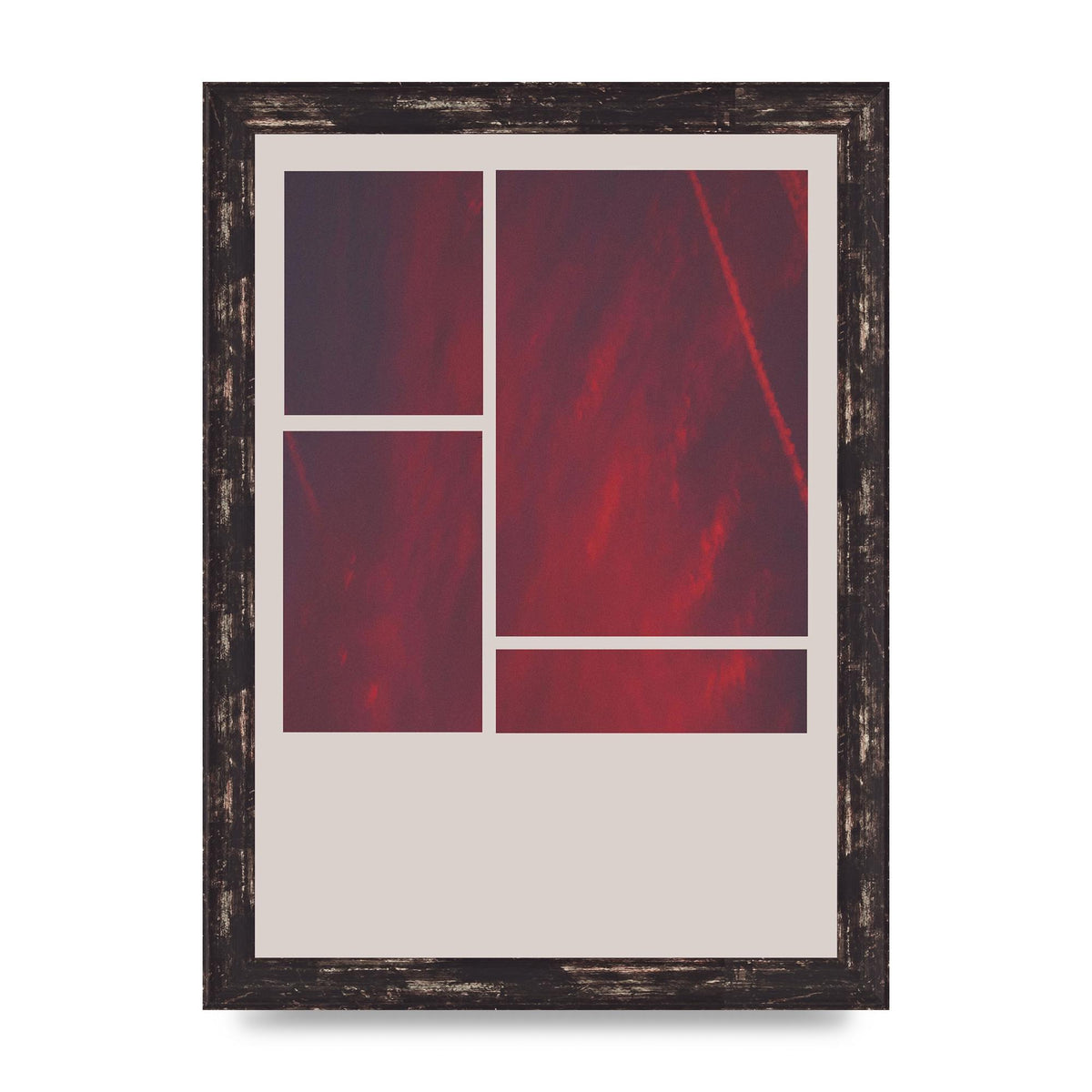 Grid Pink Sunset Art For The Home - A4 framed