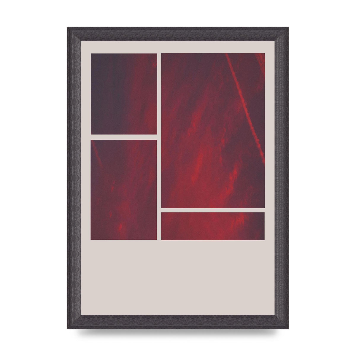 Grid Pink Sunset Art For The Home - A4 framed