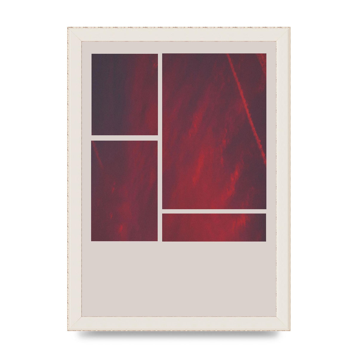 Grid Pink Sunset Art For The Home - A4 framed