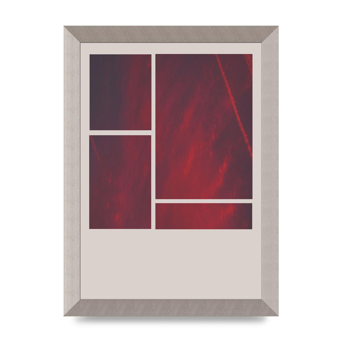 Grid Pink Sunset Art For The Home - A4 framed