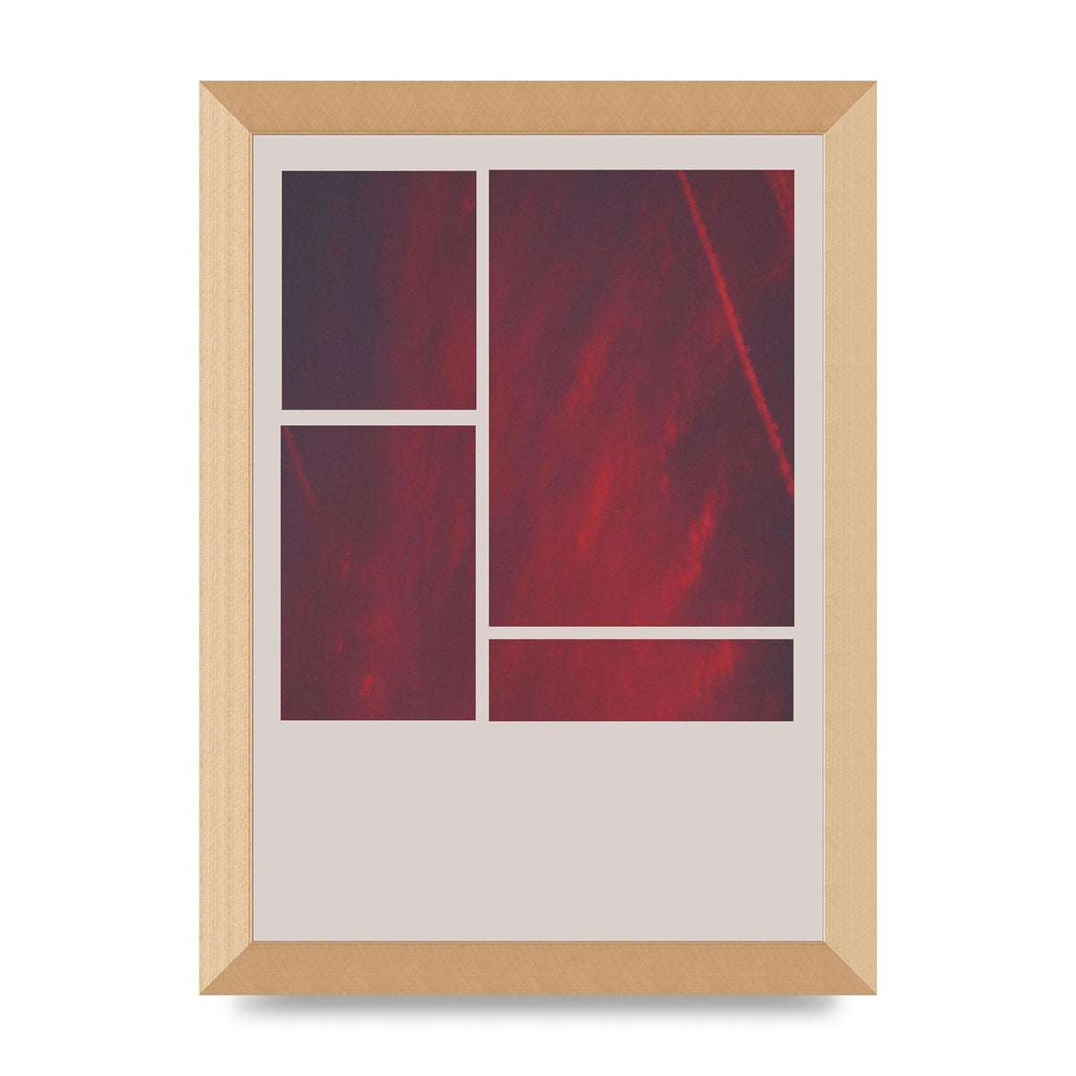 Grid Pink Sunset Art For The Home - A4 framed