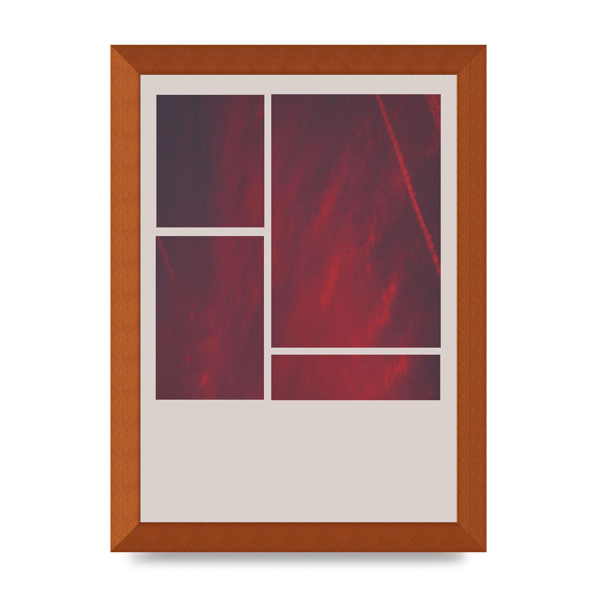 Grid Pink Sunset Art For The Home - A4 framed