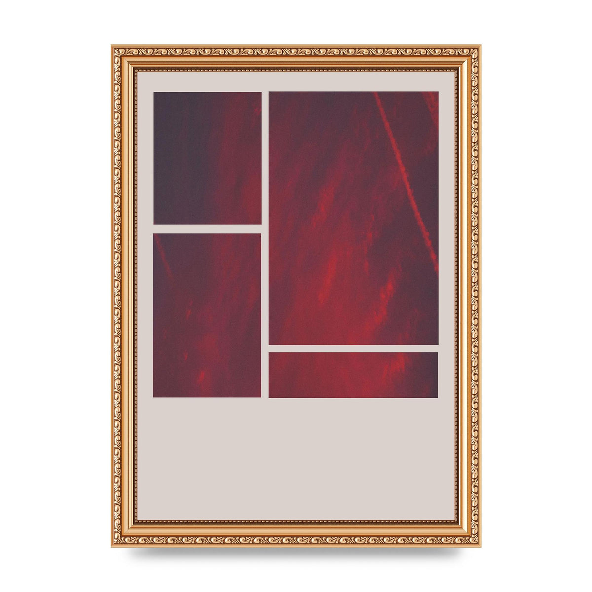 Grid Pink Sunset Art For The Home - A4 framed