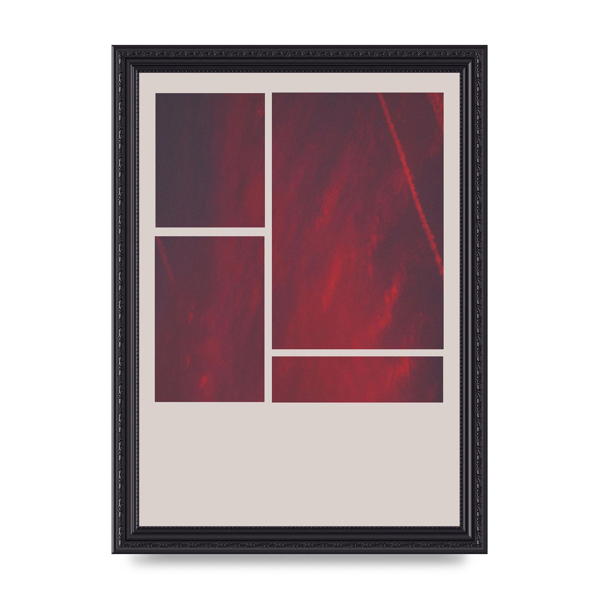 Grid Pink Sunset Art For The Home - A4 framed