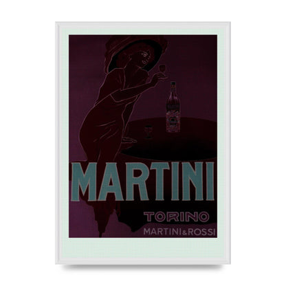 Vintage Dark Martini Cocktail Wall Art - A2 framed