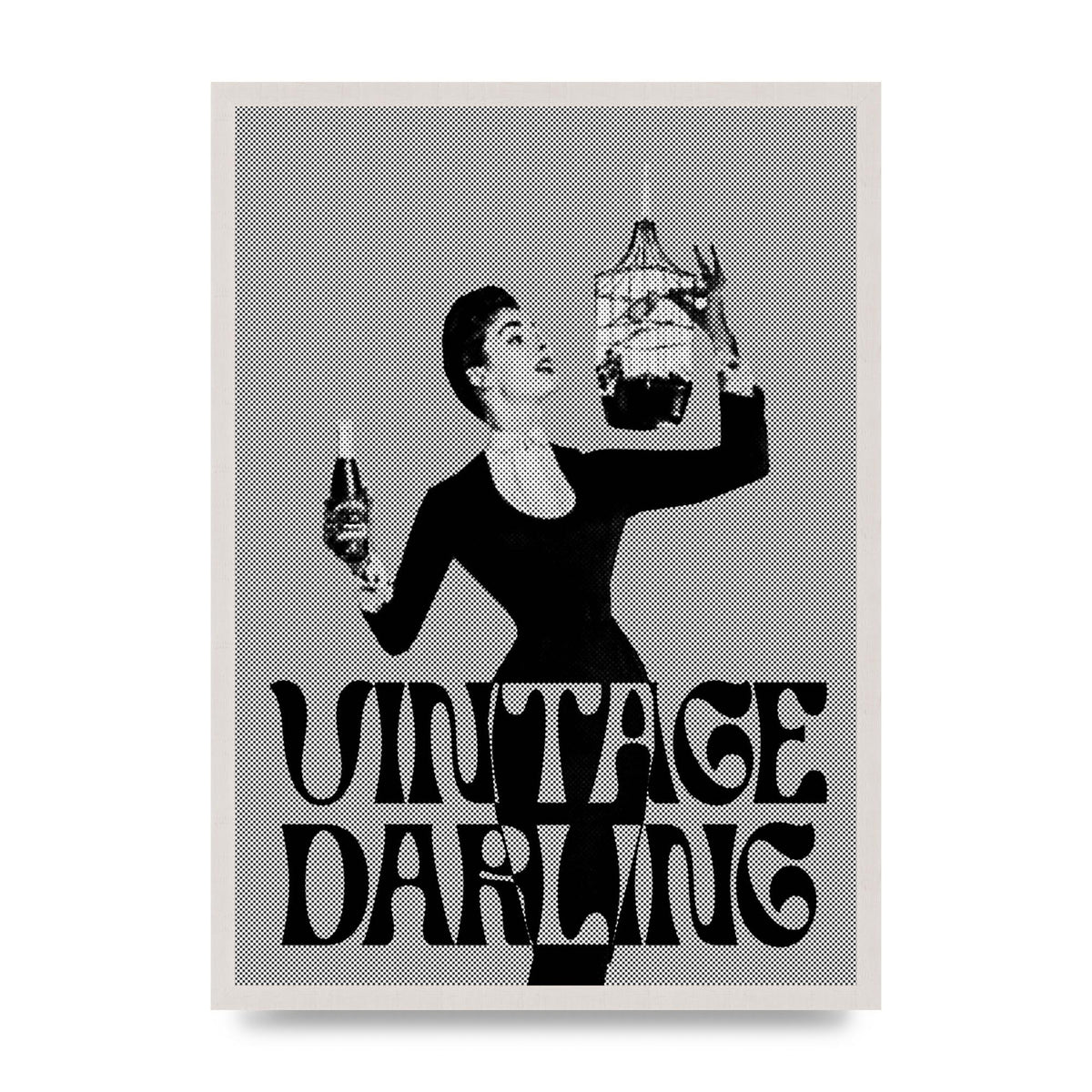 Vintage Darling Halftone" Art For The Home - A2 framed