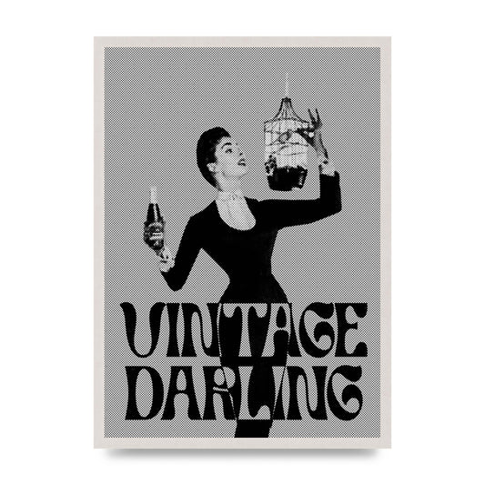 Vintage Darling Halftone" Art For The Home - A2 framed