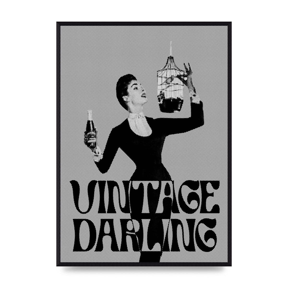 Vintage Darling Halftone" Art For The Home - A2 framed
